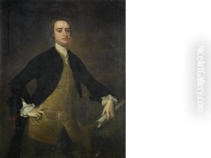 Portrait Of Justly Watson, Three-quarter-length, In A Blue Velvet Coat And Holding A Scroll