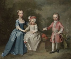 Group Portrait Of Three Children by Bartholomew Dandridge
