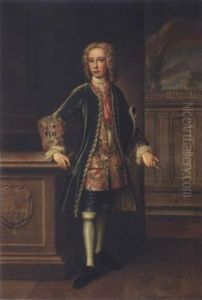 Portrait Of A Boy, A Member Of The Nicolini Family, Standing, Wearing A Green Coat With Elaborately Embroidered Cuffs, An Embroidered Waistcoat, Holding His Hat Beneath His Arm