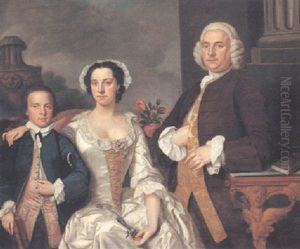 Portrait Of A Gentleman With His Wife And Son
