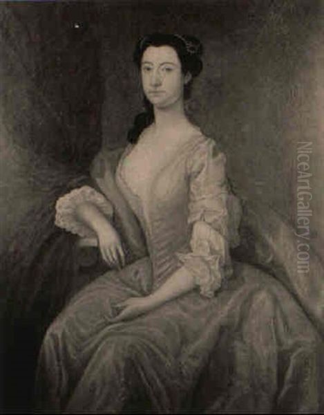 Portrait Of Margaret Grey Seated By A Curtain - view 1