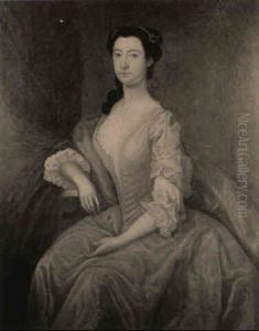 Portrait Of Margaret Grey Seated By A Curtain by Bartholomew Dandridge