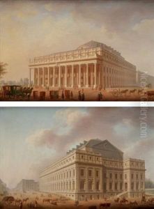 Entree Du Grand Theatre De Bordeaux (+ Grand Theatre De Bordeaux Vu Des Quais; 2 Works) by Pierre Charles Dandrillon