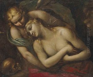 Marie-madeleine Soutenue Par Un Ange by Giovanni Stefano Danedi