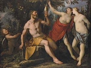 Hercules And Omphale by Giovanni Stefano Danedi