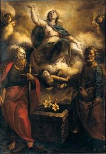 L'assunta Con San Pietro E San Paolo by Giovanni Stefano Danedi