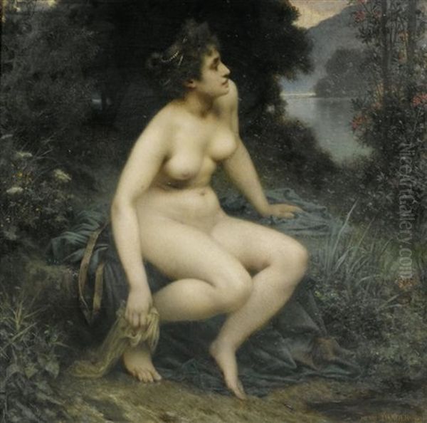 Frauenakt An Einer Uferlandschaft - view 1