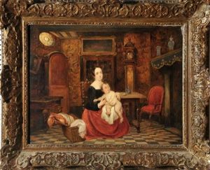 Mutter Mit Kind In Einem Prunkvollen Interieur Mutter Mit Kind In Einem Prunkvollen Interieur