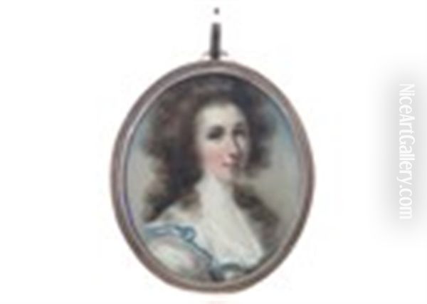 Portrait Miniature Of A Lady With Curly Hair - view 1