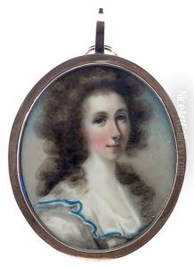 Portrait Miniature Of A Lady With Curly Hair