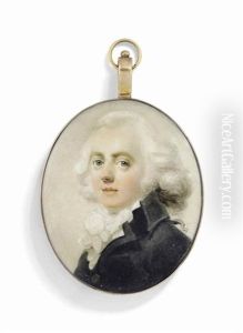 A Young Gentleman, In Black Coat, White Cravat, Powdered Hair by Abraham Daniel