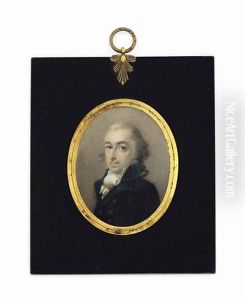 A Gentleman Called Pryce Edwards (d. 1809), In Blue Coat, White Cravat, Powdered Hair by Abraham Daniel
