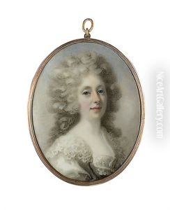 A Young Lady In Light Grey Dress by Abraham Daniel