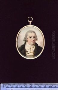 A Gentleman Wearing Dark Brown Coat, Cream Waistcoat, Tied White Stock And Powdered Wig
