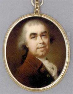 A Gentleman, In Russet-brown Coat, White Waistcoat And Knotted Cravat, Powdered Hair En Queue