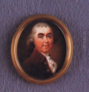 Portrait Of A Gentleman With Powdered Hair En Queue Wearing A Brown Coat by Joseph Daniel