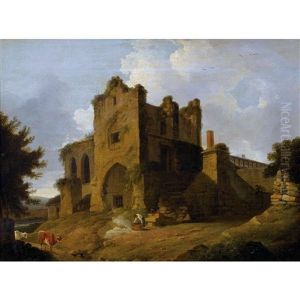 Englische Landschaft Mit Kirchenruine Und Staffage by Thomas Daniell