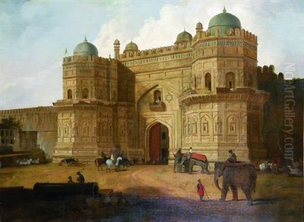 The Delhi Gate Of The Fort At Agra - view 1