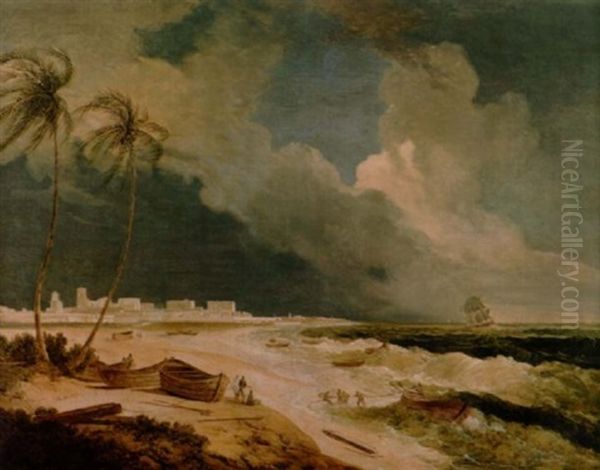 A South-east View Of Fort St. George, Madras, A Storm Approaching - view 1