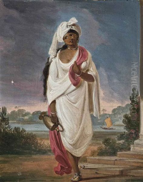 Indian Woman With A River Beyond - view 1