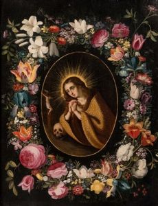 The Adoration Of The Cross by Andries Daniels or Danielsz
