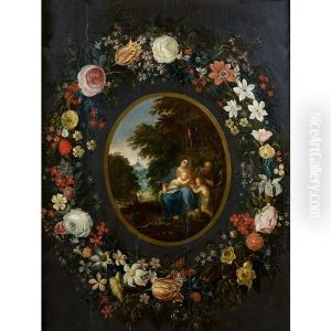 Sainte Famille Dans Une Couronne De Fleurs Sainte Famille Dans Une Couronne De Fleurs
