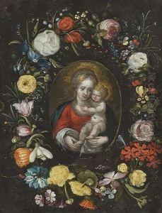 Die Madonna Mit Dem Christusknaben Im Blumenkranz