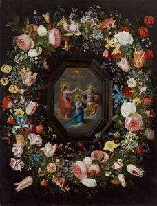 Blumenkranz Um Eine Kronung Mariens by Andries Daniels or Danielsz