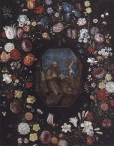 Blumengirlande Mit Dem Heiligen Franziskus