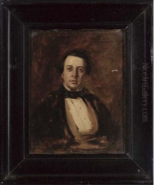 Portrait Of A Gentleman In A Black Coat And Tie - view 1