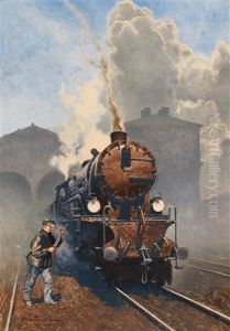 A Steam Locomotive by Josef Danilowatz
