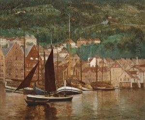 Deutsche Brucke, Bergen-norwegen by Josef Danilowatz