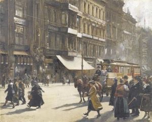 Strassenszene by Josef Danilowatz