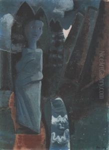 Frau In Der Nacht by Heinrich Danioth