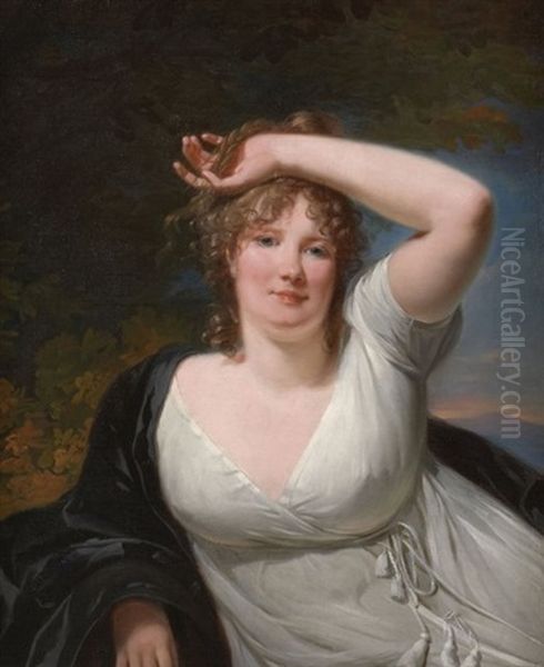Portrait De Femme A La Robe Blanche - view 1