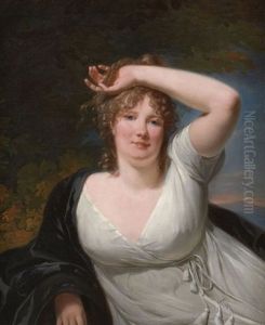 Portrait De Femme A La Robe Blanche by Henri-Pierre Danloux