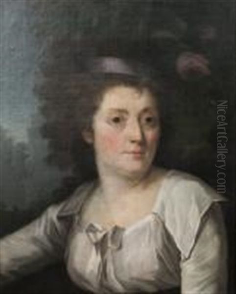 Portrait D'une Dame Qualite Anglaise A La Rose - view 1