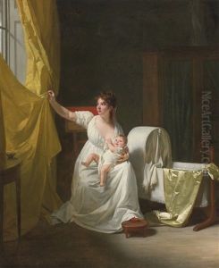 Portrait Of Madame De L'horme And Her Son by Henri-Pierre Danloux