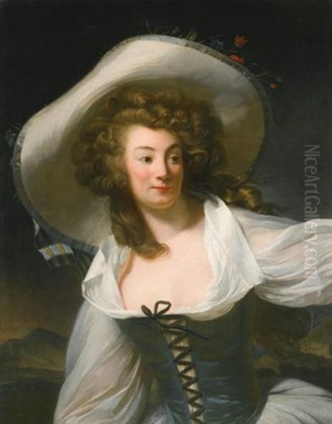 Portrait Of The Artist's Wife Marie Pierrette Antoinette Danloux, Nee De Saint Redan - view 1