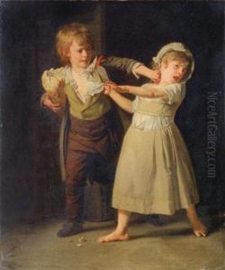 Deux Enfants Se Disputant Un Morceau De Pain