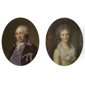 Portrait Of Francois Issac Couderc (+ Portrait Of Madam Couderc; Pair) by Henri-Pierre Danloux