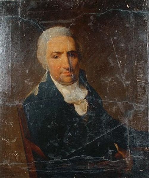 Portrait Of A Gentleman In A Black Coat With A White Cravat - view 1