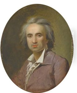 Portrait D'homme En Buste, Portant Une Redingote Mauve