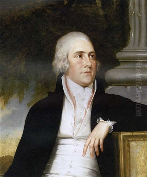 Portrait Of Mr. Illingworth, Half-length, In A Black Coat, A Landscape Beyond - view 1