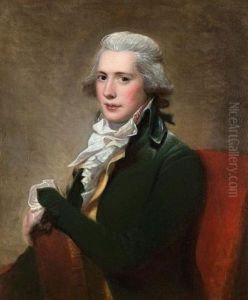 Portrait Of A Gentleman In A Green Coat With A Gold Waistcoat And A White Frilled Chemise