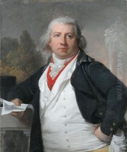 Portrait D'homme Au Gilet Blanc Tenant Une Lettre