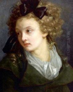Portrait D'une Jeune Fille Avec Un Noeud Dans Les Cheveux