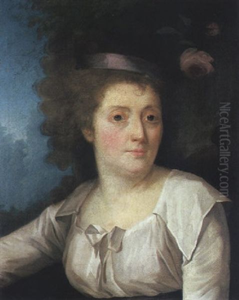 Portrait De Femme A La Robe Blanche - view 1