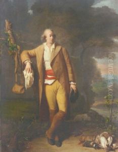 Portrait D'homme En Chasseur Dans Un Paysage