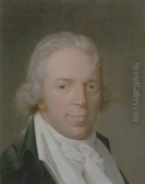 Portrait Of A Man Wearing A Grey Jacket And A White Cravat - view 1